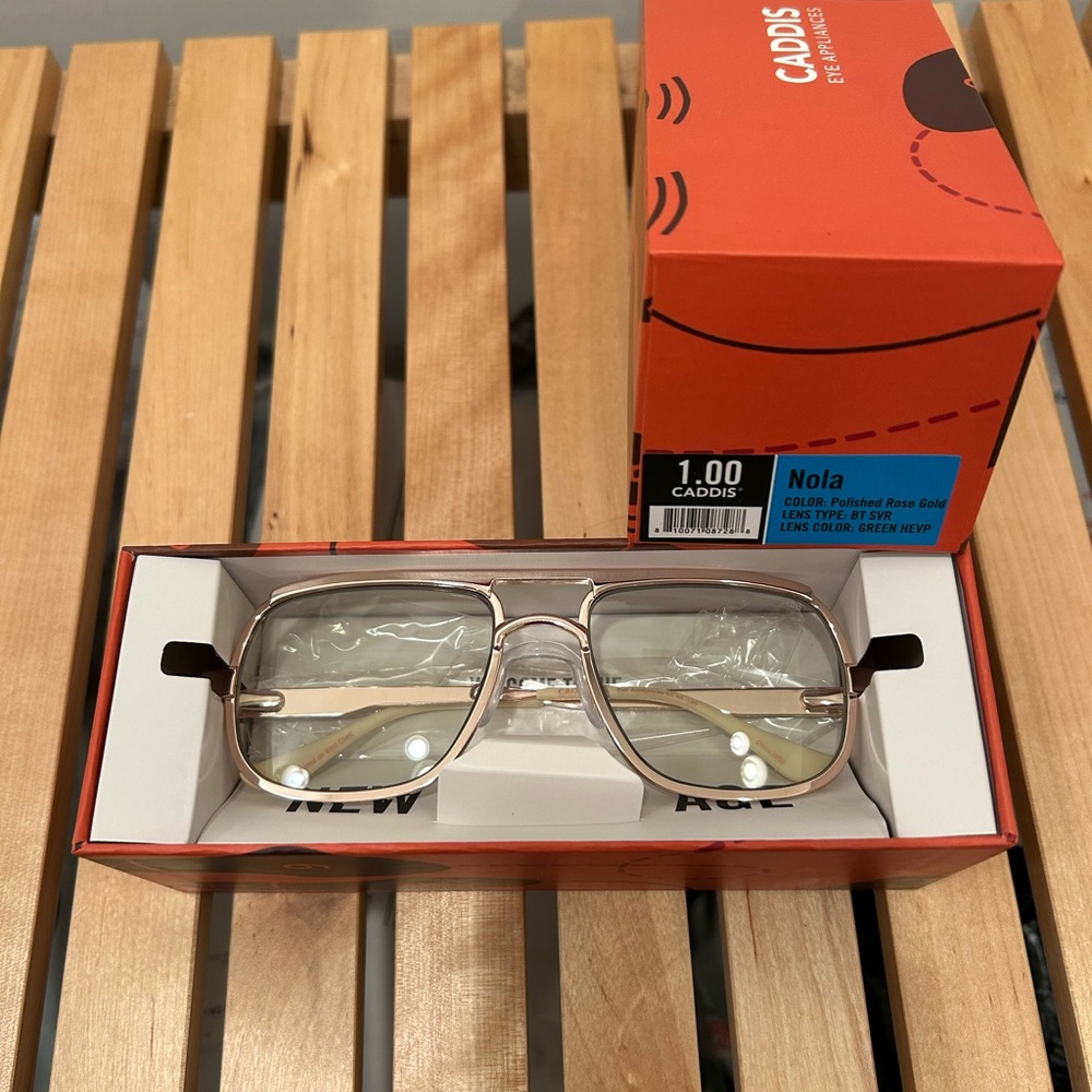 CADDIS NOLA READERS 1.00 NWT Polished Rose Gold, Blue light protection